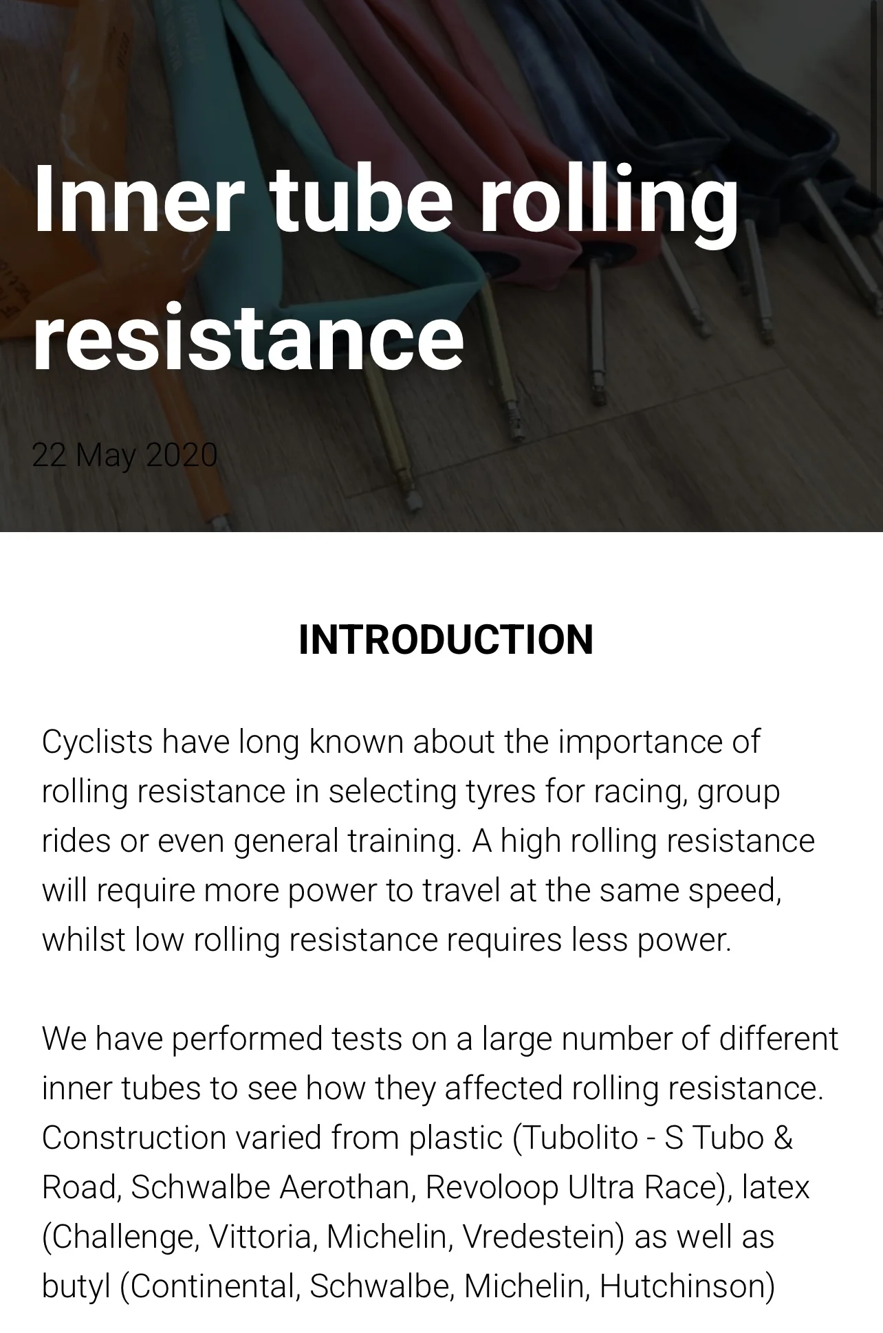 混入其中，内胎滚阻数据